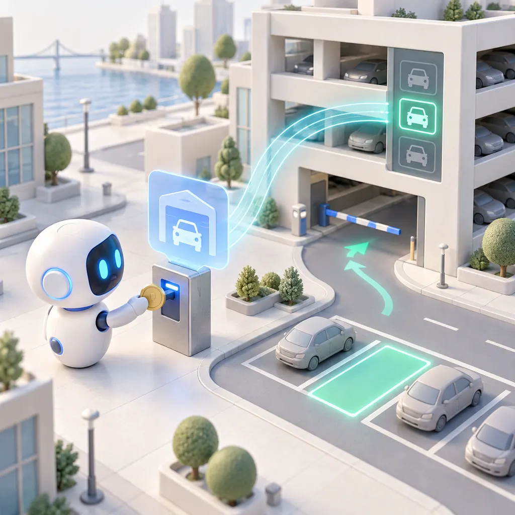 An AI agent purchasing a live parking availability signal